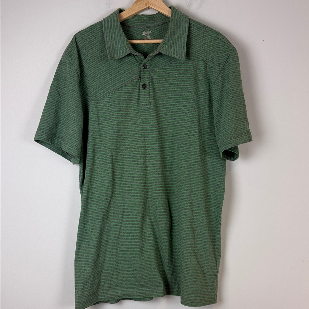 MEC Green Striped Men's Polo Shirt Size XL